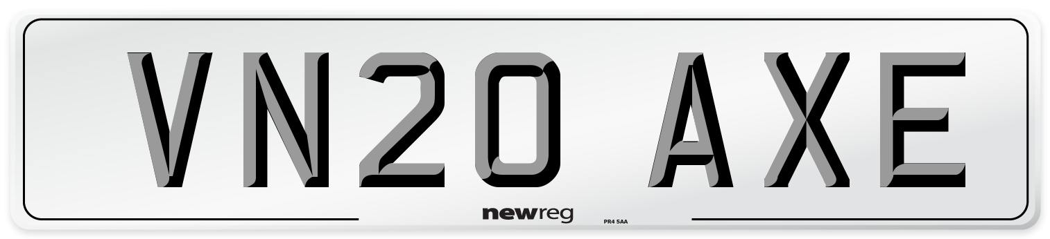 VN20 AXE Number Plate from New Reg